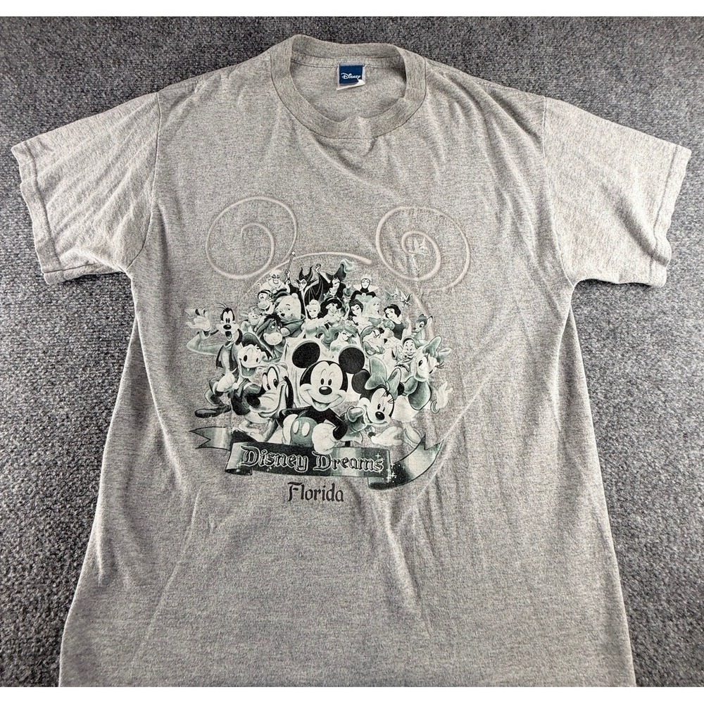 Disney Dreams Florida Heather Gray Graphic T-Shirt Mickey Mouse Friends Men M